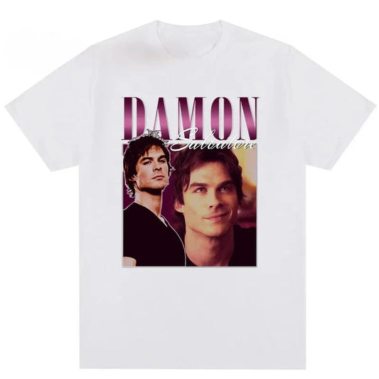 Damon Salvatore Graphic Printed Loose T-shirt