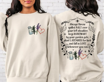 Salt Rosemary Lavender Love Print Sweatshirt