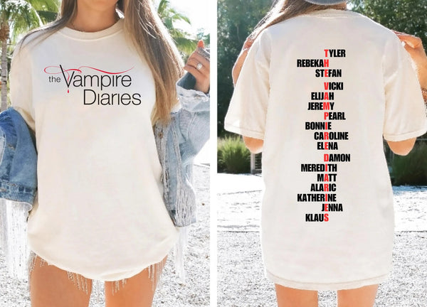 Vampire Diaries names  t-shirt