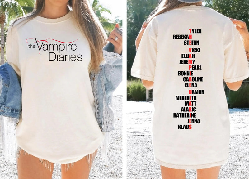 Vampire Diaries names  t-shirt
