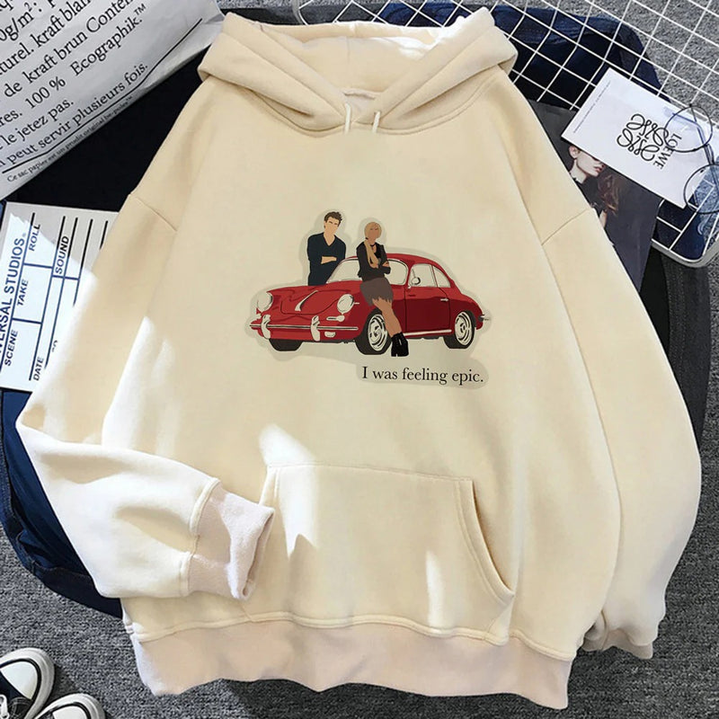 Women's Y2k TVD Pattern Printed Loose Hoodie