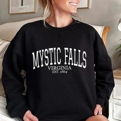Women's Mystic Falls Printed Pullover Sweatshirt
