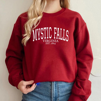 Women's Mystic Falls Printed Pullover Sweatshirt