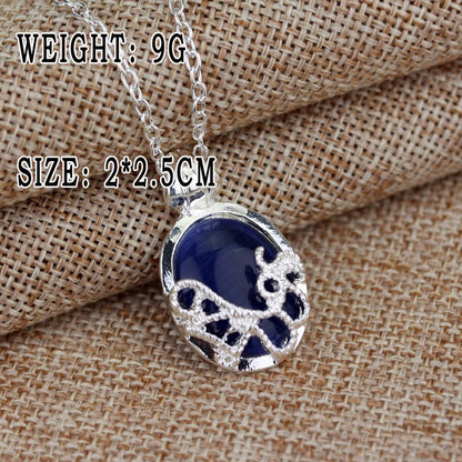 Vampire Oval Stone Pendant Chain Necklace