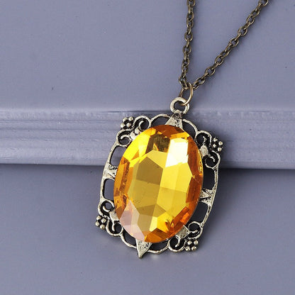 Retro Vampire Crystal Pendant Necklace
