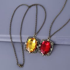 Retro Vampire Crystal Pendant Necklace