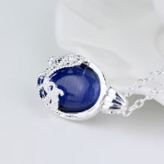 Vampire Oval Stone Pendant Chain Necklace