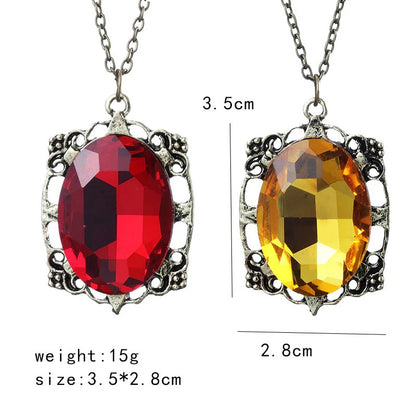 Retro Vampire Crystal Pendant Necklace